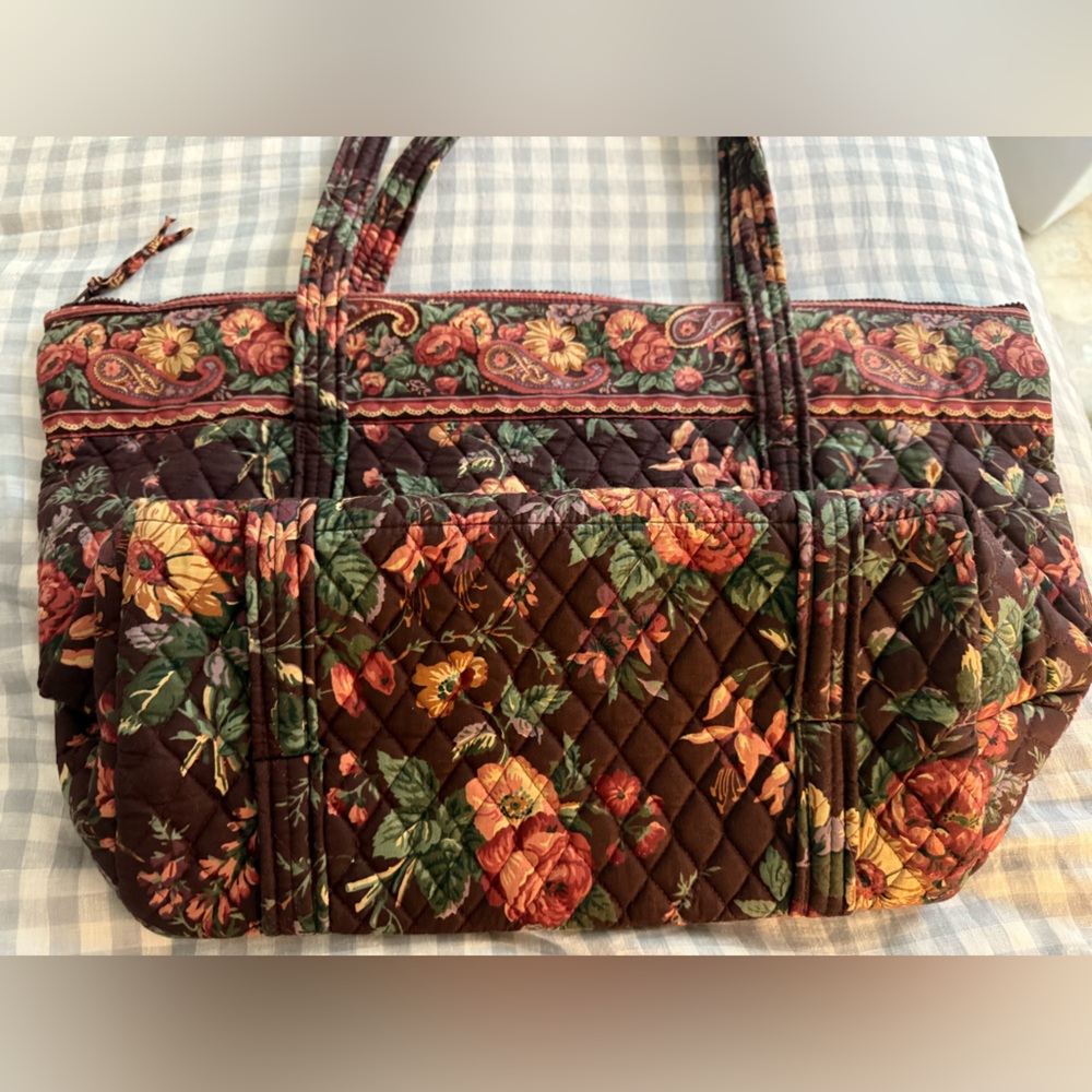 1993 Vintage Vera Bradley LARGE tote in pattern “Wildwood” Rare - Picture 8 of 14